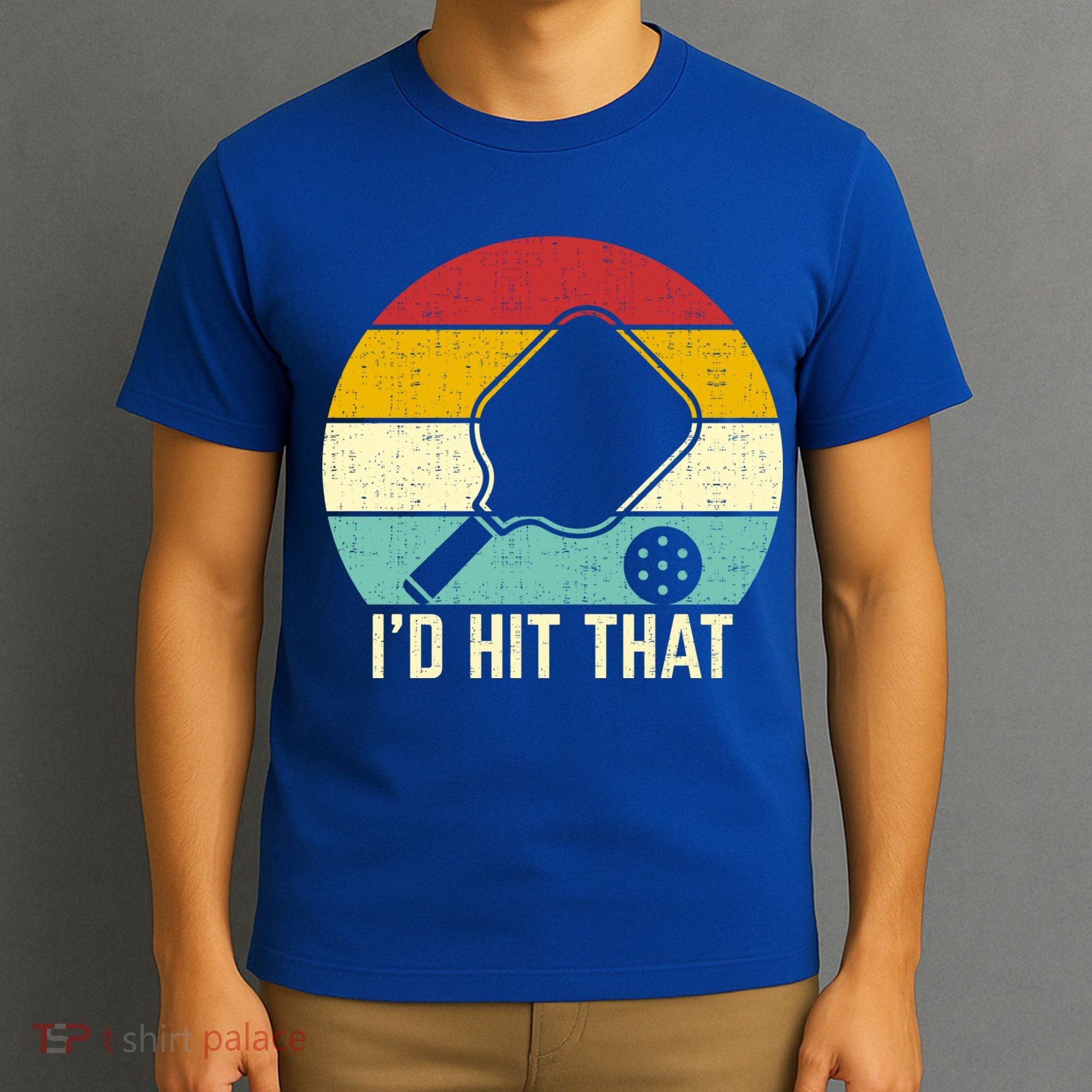Retros Vintage Sunset Paddle ID Hit That Pickleball Player Gift T-Shirt