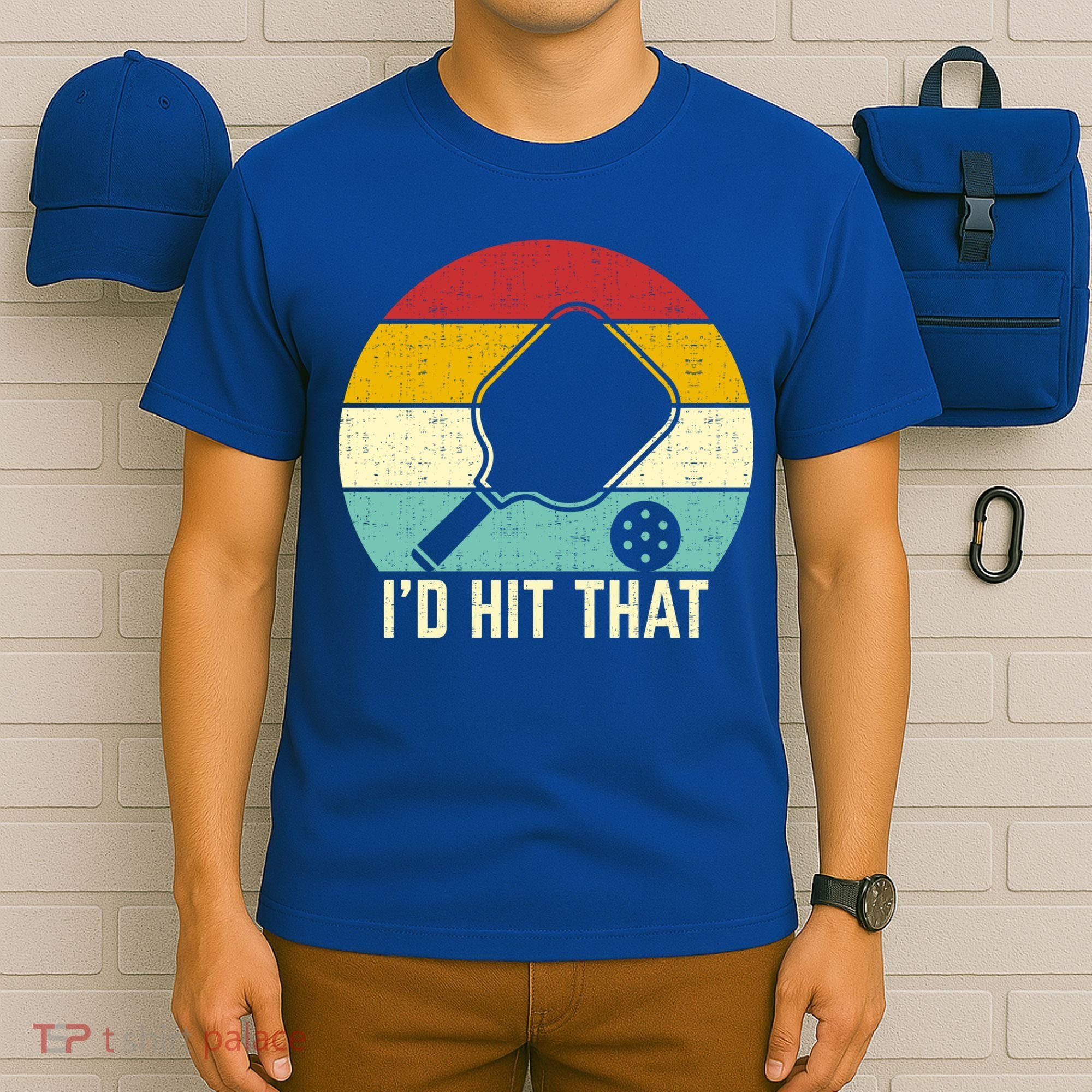 Retros Vintage Sunset Paddle ID Hit That Pickleball Player Gift T-Shirt