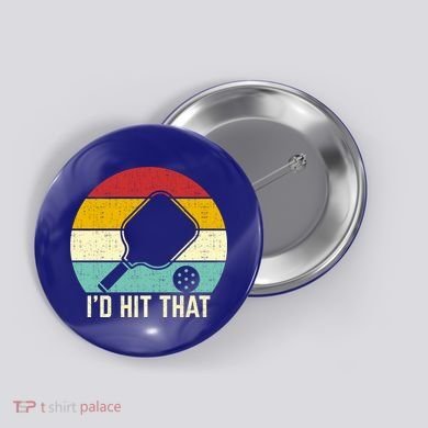 Retros Vintage Sunset Paddle ID Hit That Pickleball Player Gift Button