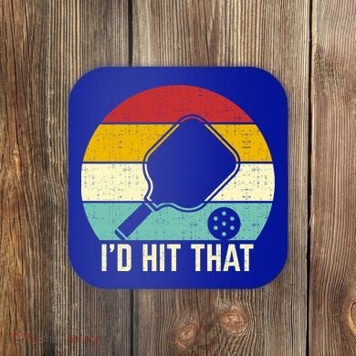 Retros Vintage Sunset Paddle ID Hit That Pickleball Player Gift Coaster