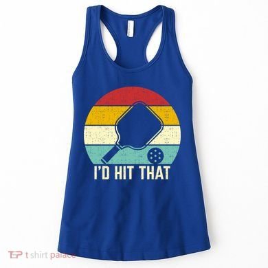 Retros Vintage Sunset Paddle ID Hit That Pickleball Player Gift Women's Tank Top