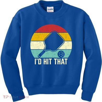 Retros Vintage Sunset Paddle ID Hit That Pickleball Player Gift Kids Sweatshirt