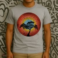 Retro Vintage Scary Wilderness Distressed T-Shirt thumb 3