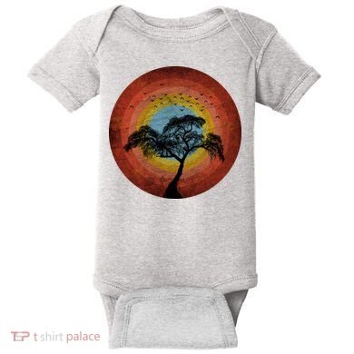 Retro Vintage Scary Wilderness Distressed Baby Bodysuit
