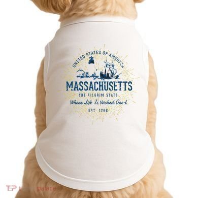 Retro Vintage State Of Massachusetts Doggie Tank