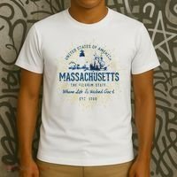 Retro Vintage State Of Massachusetts T-Shirt thumb 3