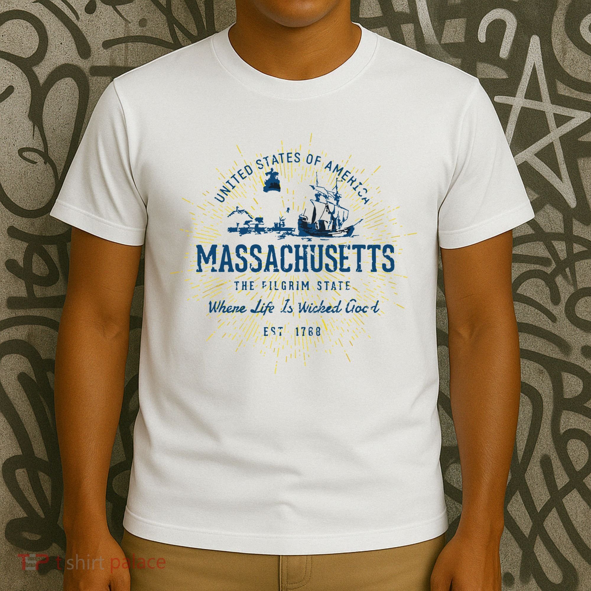 Retro Vintage State Of Massachusetts T-Shirt