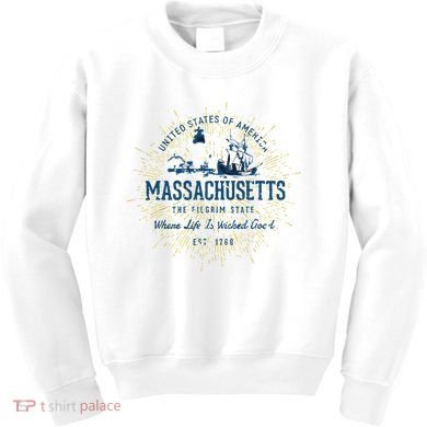 Retro Vintage State Of Massachusetts Kids Sweatshirt