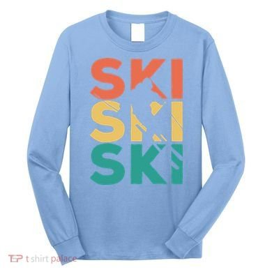 Retro Vintage Skiing Gift For Skiers Gift Long Sleeve Shirt