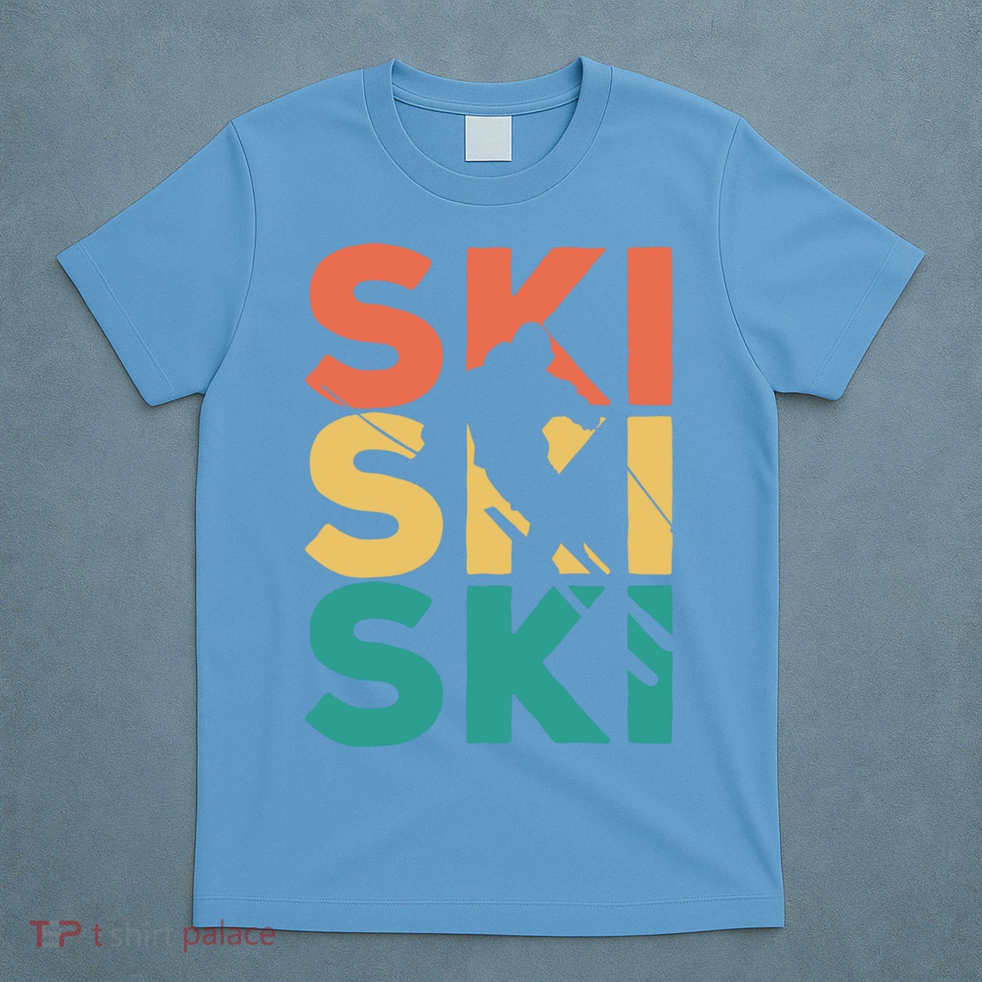 Retro Vintage Skiing Gift For Skiers Gift T-Shirt