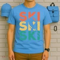 Retro Vintage Skiing Gift For Skiers Gift T-Shirt thumb 5