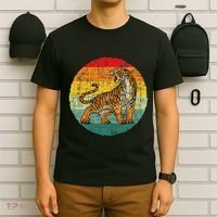 Retro Vintage Tiger Zoologist Zookeeper Zoo Safari Lover T-Shirt thumb 6