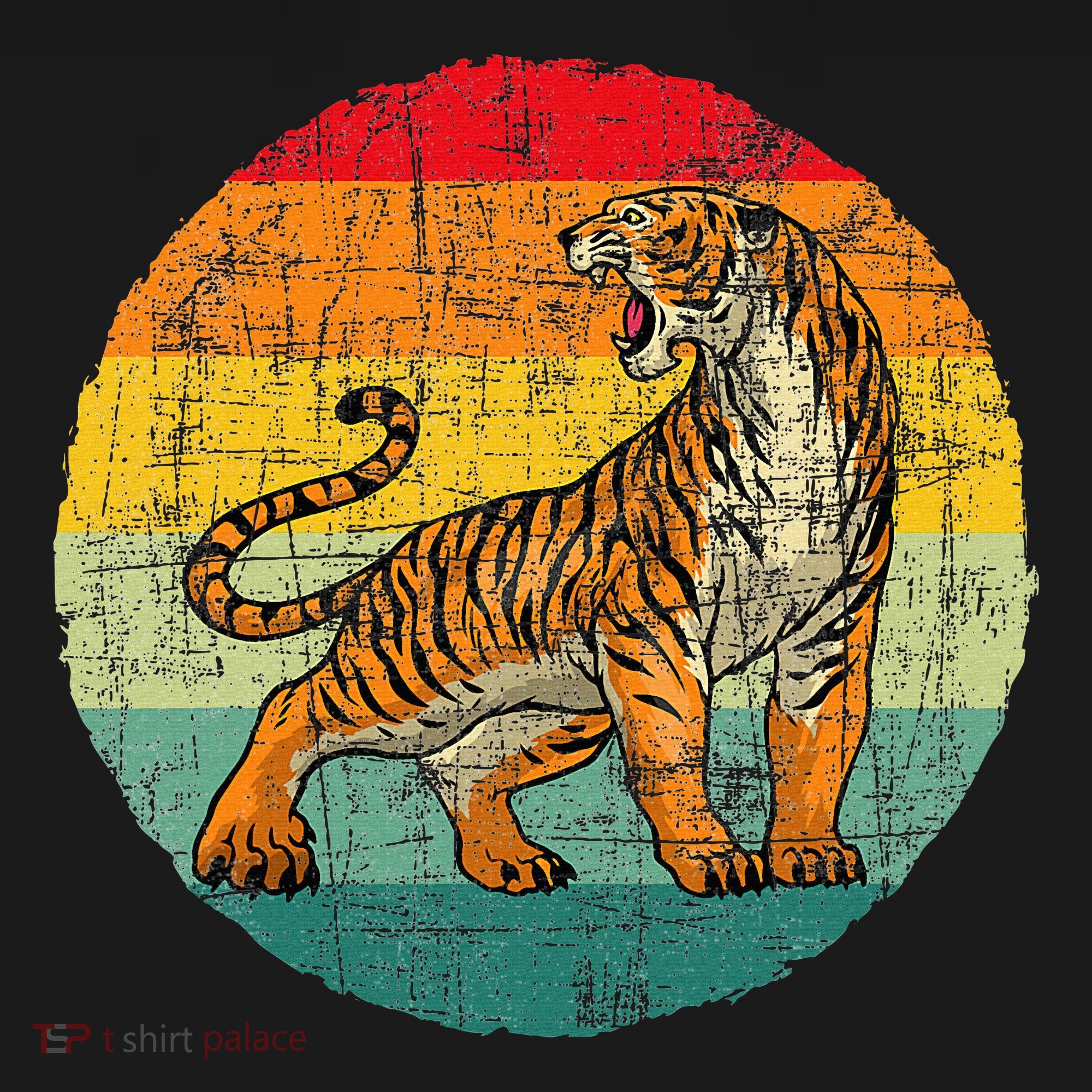 Retro Vintage Tiger Zoologist Zookeeper Zoo Safari Lover T-Shirt