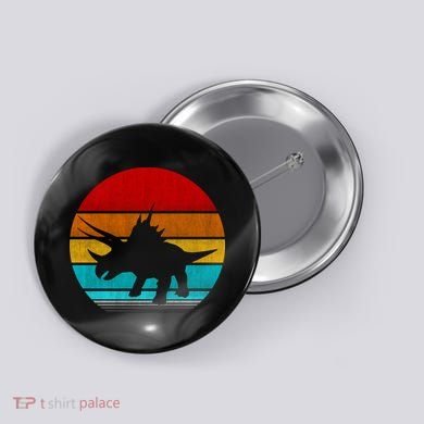 Retro Vintage Triceratops Button