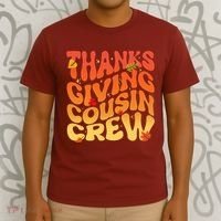 Retro Vintage Thanksgiving Cousin Crew T-Shirt thumb 3