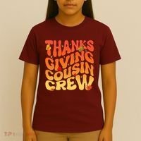 Retro Vintage Thanksgiving Cousin Crew T-Shirt thumb 4