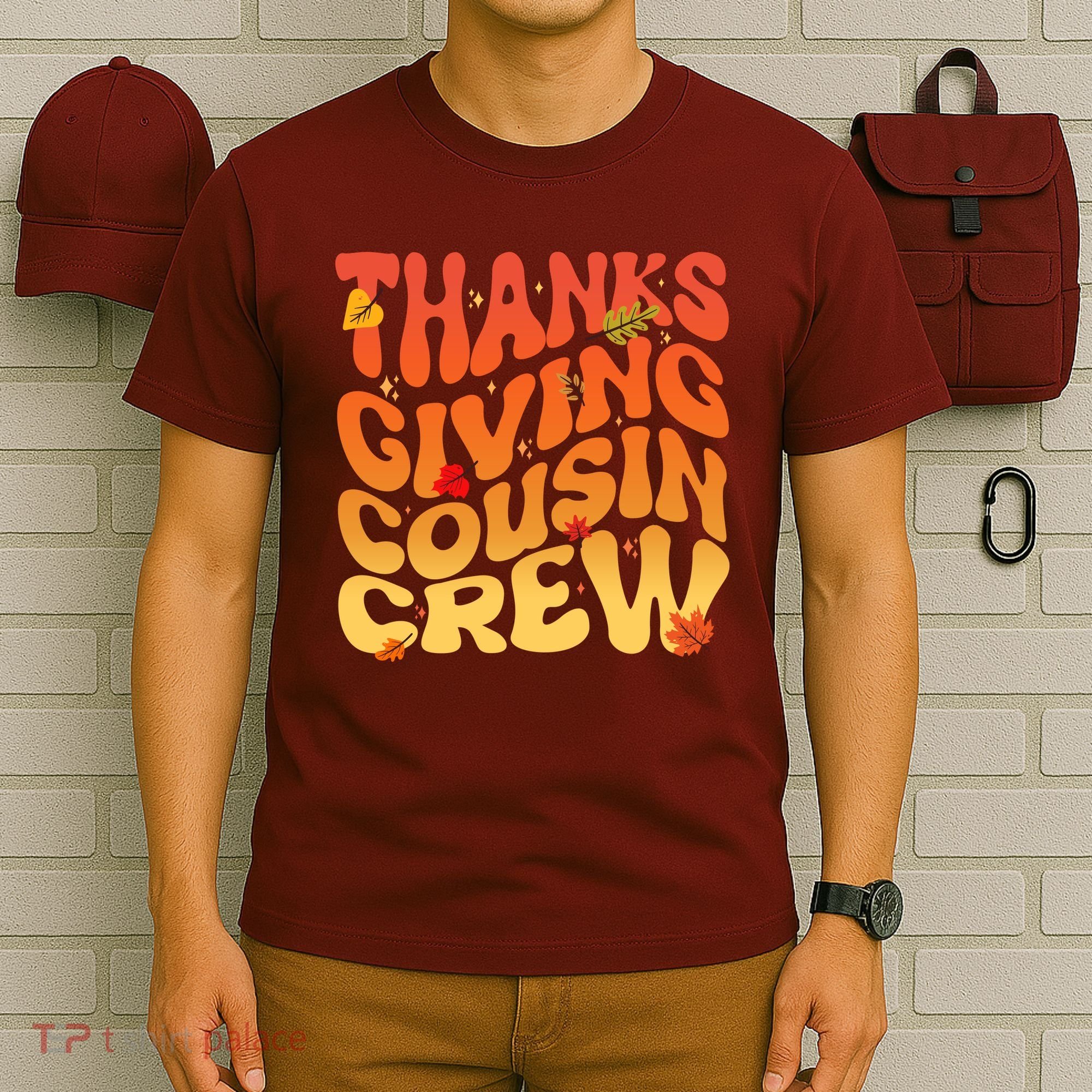 Retro Vintage Thanksgiving Cousin Crew T-Shirt