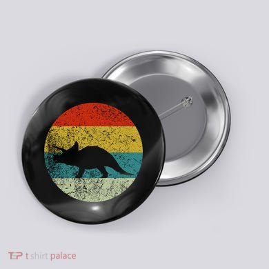 Retro Vintage Triceratops Button