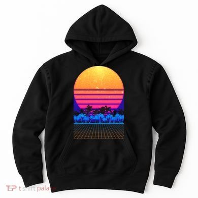Retro Vaporwave Tropical Sunset Vibes Hoodie