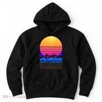 Retro Vaporwave Tropical Sunset Vibes Hoodie thumb 0