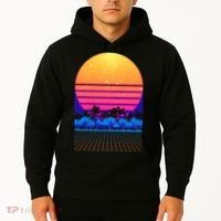 Retro Vaporwave Tropical Sunset Vibes Hoodie thumb 2