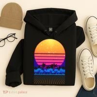 Retro Vaporwave Tropical Sunset Vibes Hoodie thumb 4