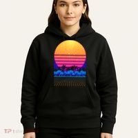 Retro Vaporwave Tropical Sunset Vibes Hoodie thumb 5