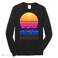Retro Vaporwave Tropical Sunset Vibes Long Sleeve Shirt thumb 0