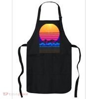 Retro Vaporwave Tropical Sunset Vibes Apron thumb 0
