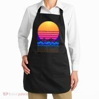 Retro Vaporwave Tropical Sunset Vibes Apron thumb 2