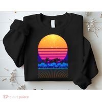 Retro Vaporwave Tropical Sunset Vibes Sweatshirt thumb 2