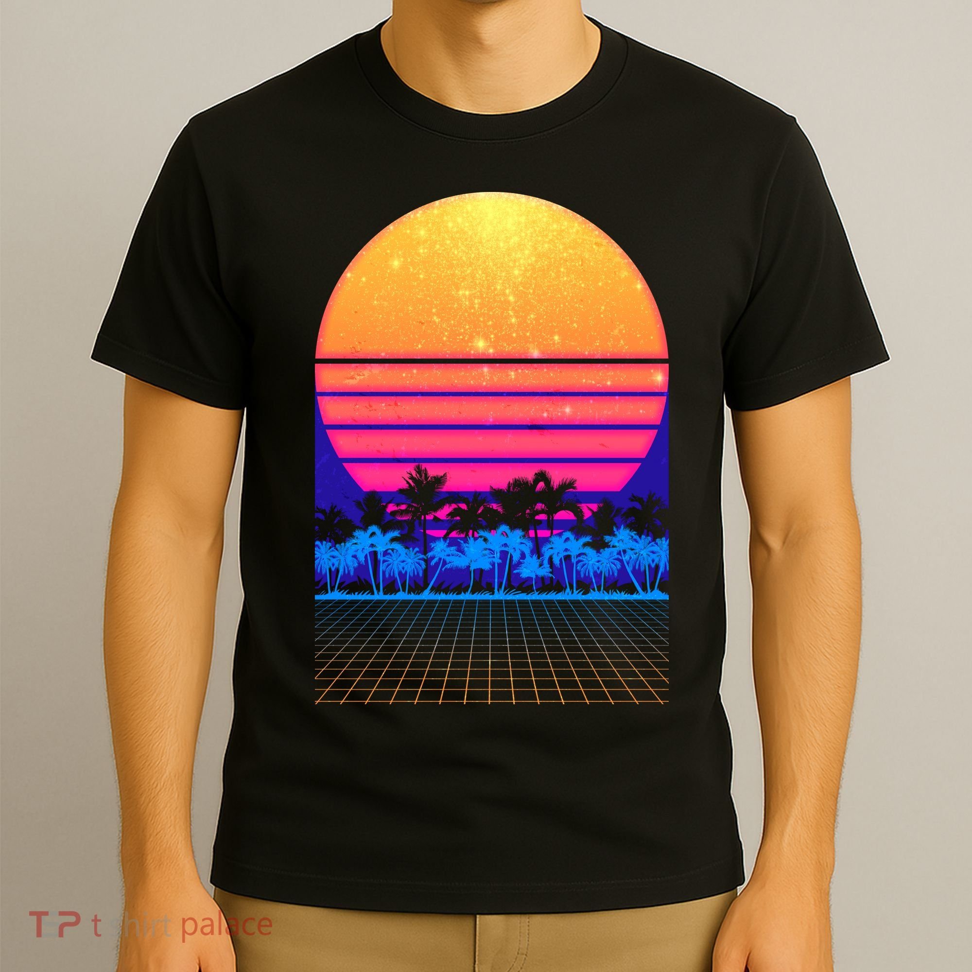 Retro Vaporwave Tropical Sunset Vibes T-Shirt