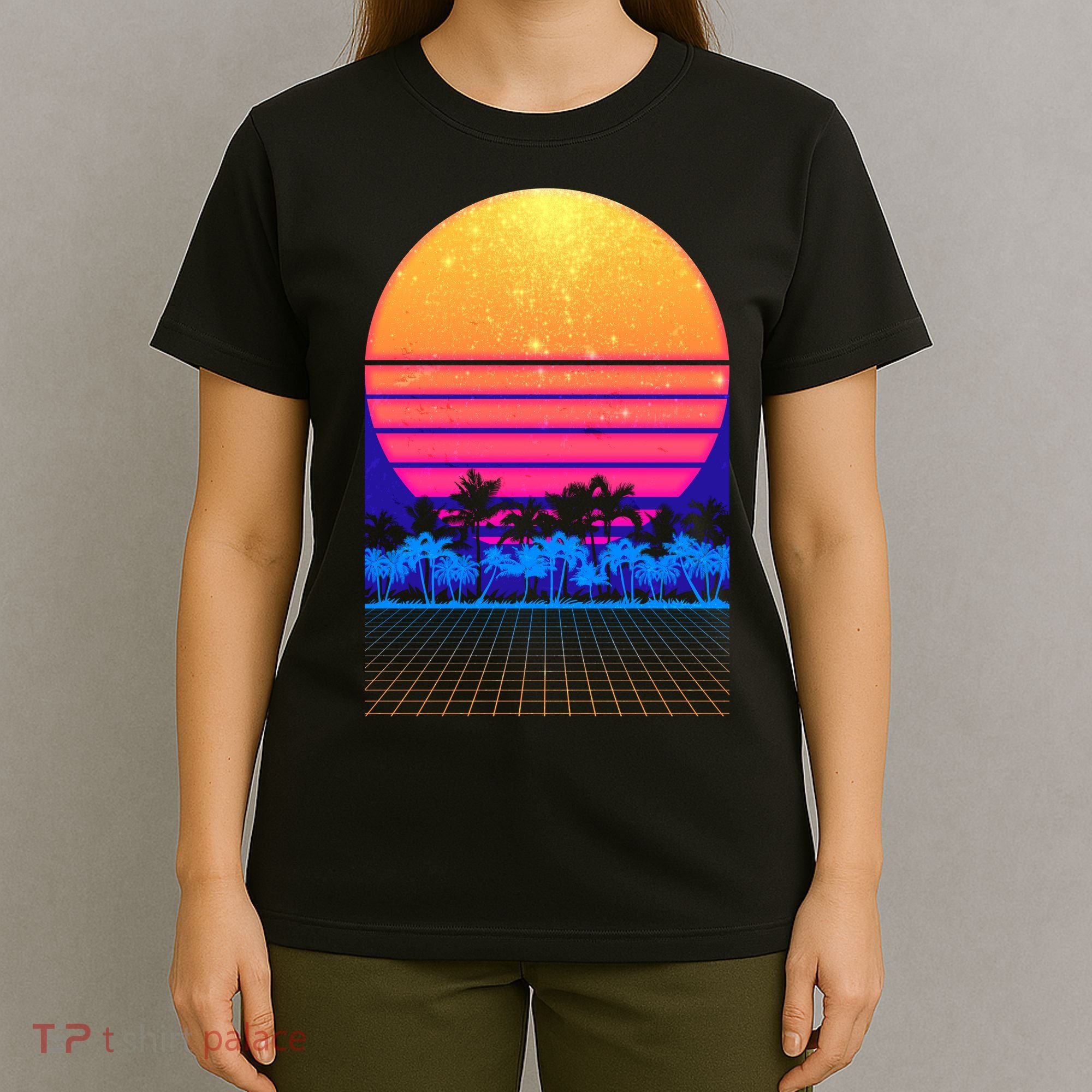 Retro Vaporwave Tropical Sunset Vibes T-Shirt