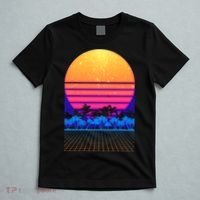 Retro Vaporwave Tropical Sunset Vibes T-Shirt thumb 5