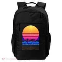 Retro Vaporwave Tropical Sunset Vibes Backpack thumb 0