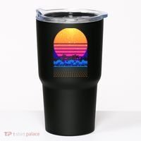 Retro Vaporwave Tropical Sunset Vibes Tumbler thumb 0