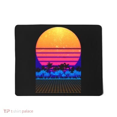Retro Vaporwave Tropical Sunset Vibes Mousepad
