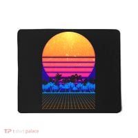 Retro Vaporwave Tropical Sunset Vibes Mousepad thumb 0