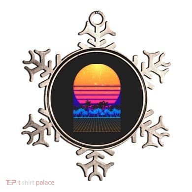 Retro Vaporwave Tropical Sunset Vibes Ornament