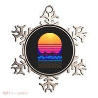 Retro Vaporwave Tropical Sunset Vibes Ornament thumb 0
