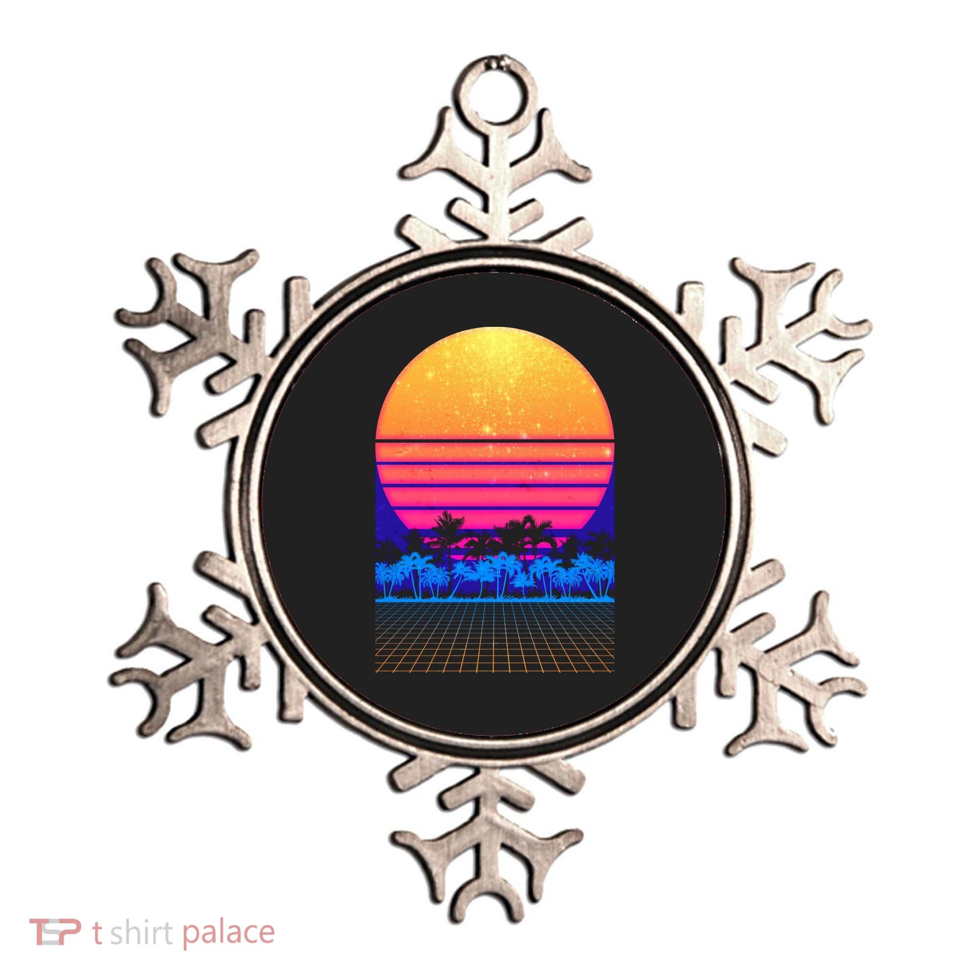 Retro Vaporwave Tropical Sunset Vibes Ornament