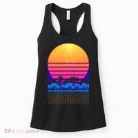 Retro Vaporwave Tropical Sunset Vibes Women's Tank Top thumb 0