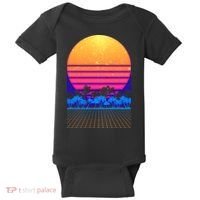Retro Vaporwave Tropical Sunset Vibes Baby Bodysuit thumb 0