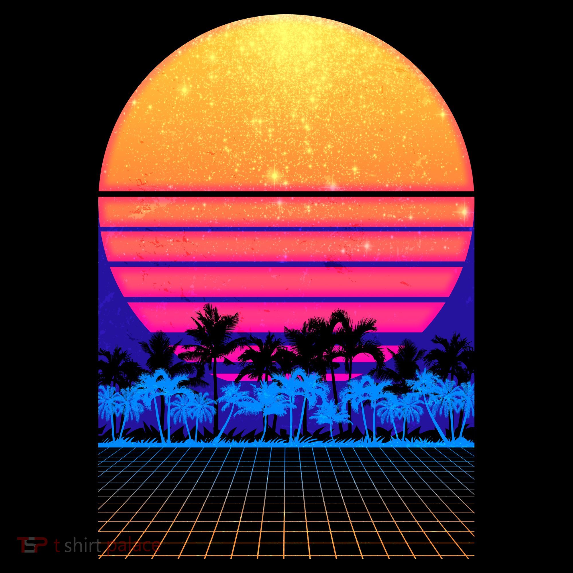 Retro Vaporwave Tropical Sunset Vibes Baby Bodysuit