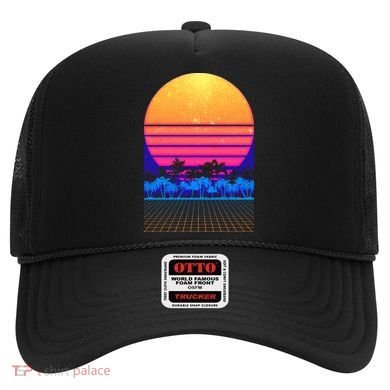 Retro Vaporwave Tropical Sunset Vibes Hat