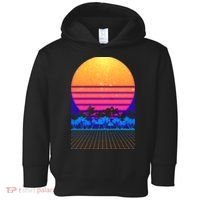 Retro Vaporwave Tropical Sunset Vibes Toddler Hoodie thumb 0