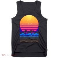 Retro Vaporwave Tropical Sunset Vibes Tank Top thumb 0