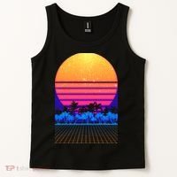 Retro Vaporwave Tropical Sunset Vibes Tank Top thumb 2