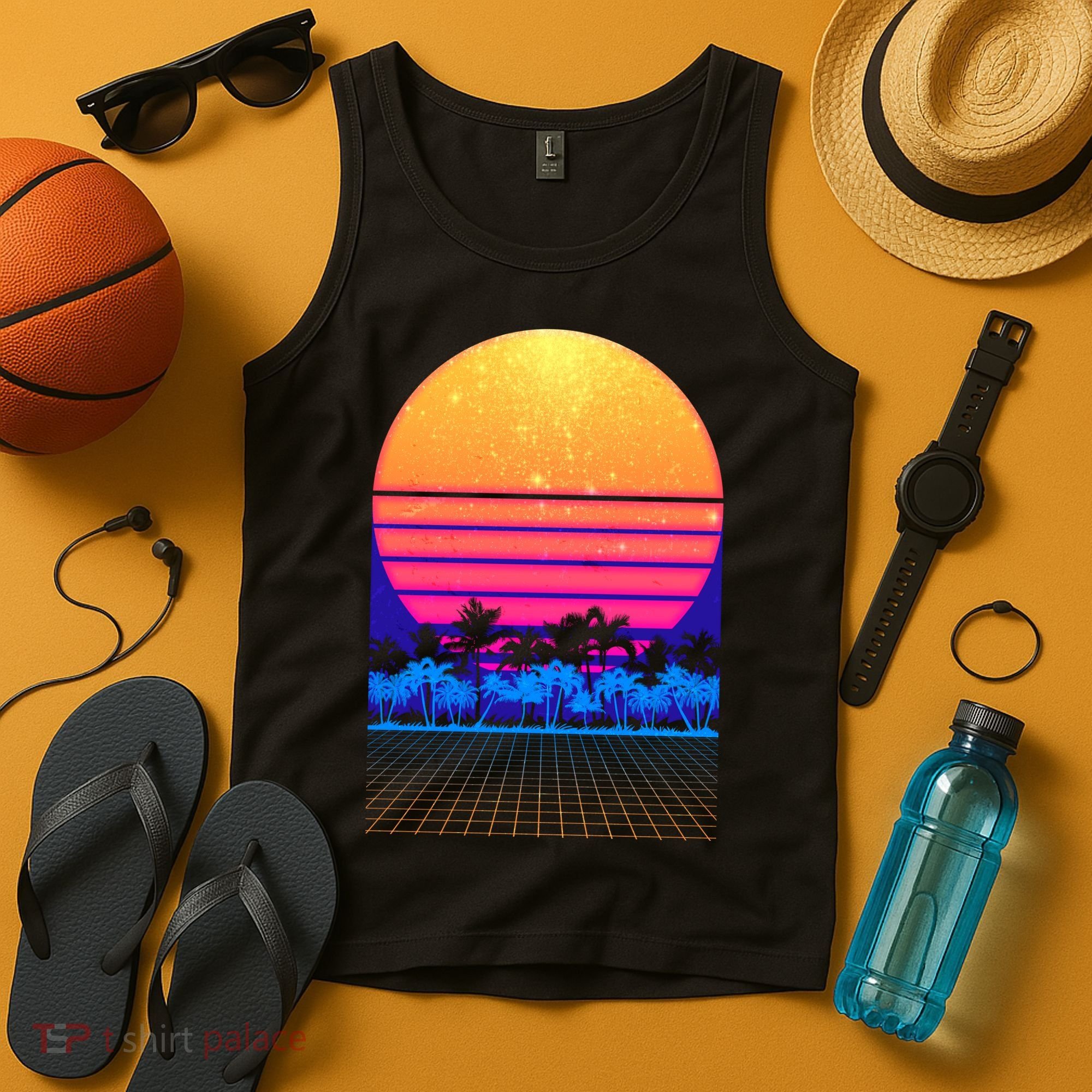 Retro Vaporwave Tropical Sunset Vibes Tank Top