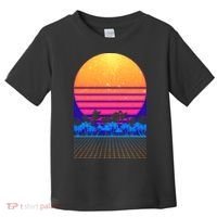 Retro Vaporwave Tropical Sunset Vibes Toddler T-Shirt thumb 0